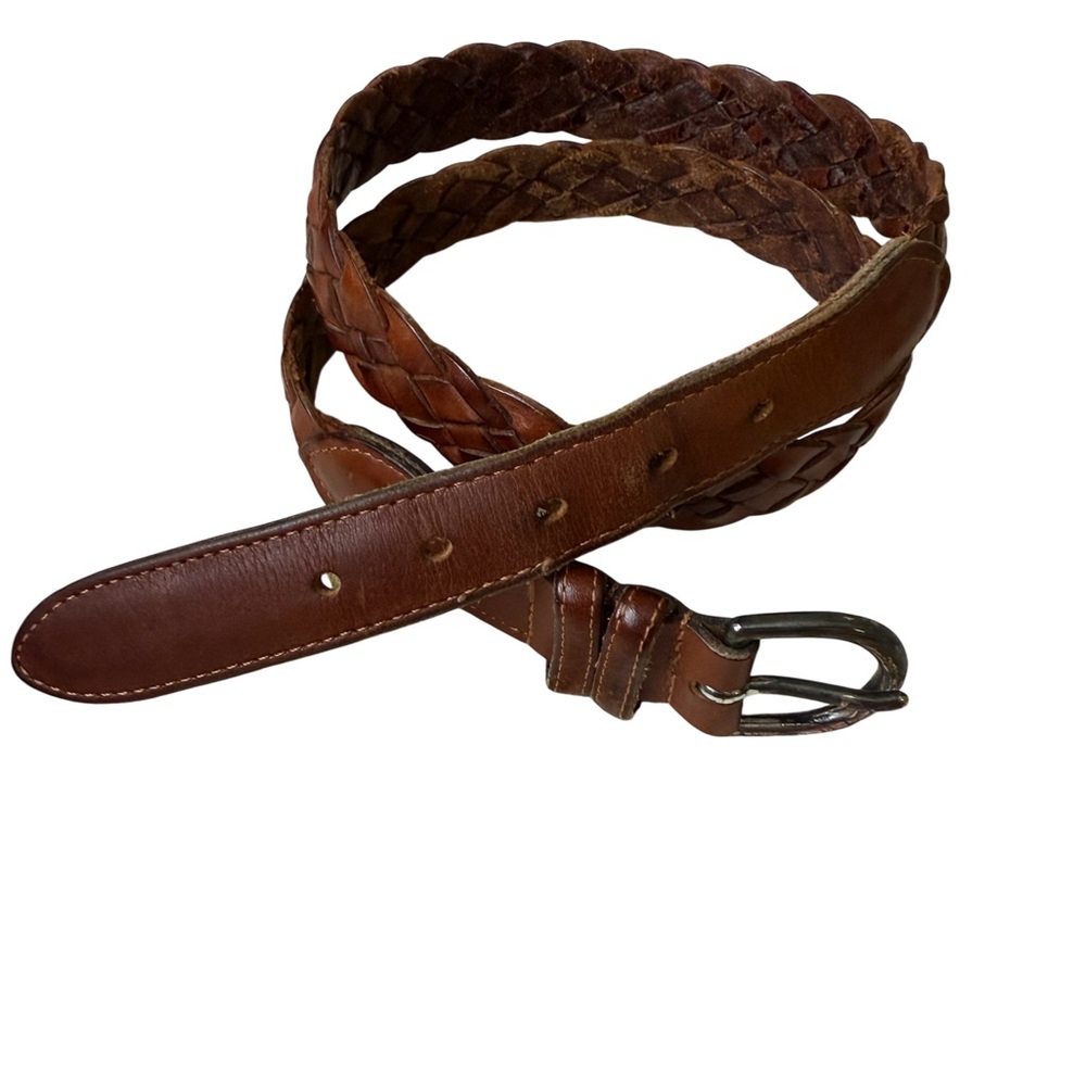 Coach Braided Leather Belt - Brown